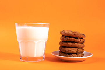homemade cookies in minimalism style on bright ginger surface