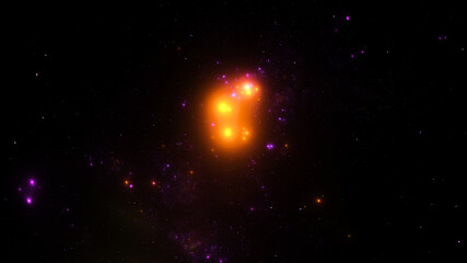 Naklejka premium 3D illustration of abstract fractal looks like beautiful galaxies.