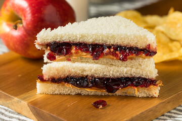 Homemade Crustless Peanut Butter and Jelly Sandwich