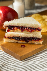 Homemade Crustless Peanut Butter and Jelly Sandwich