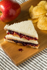 Homemade Crustless Peanut Butter and Jelly Sandwich