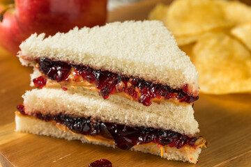 Homemade Crustless Peanut Butter and Jelly Sandwich