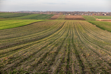 Landscape with visible farmland in the fall