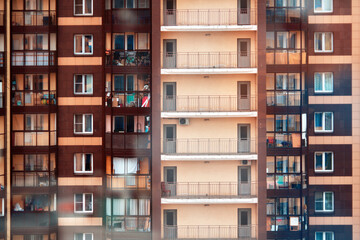 Fototapeta na wymiar Typical apartment buildings in urban area.
