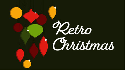 Retro Christmas Ornaments Dark Background