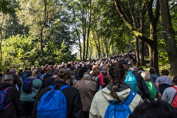 Obraz premium Religious celebrations of the elevation of the holy cross in the sanctuary of St. Anna on Mount St. Anna