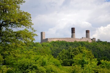 Zamek Królewski w Chęcinach, ruiny zamku - obrazy, fototapety, plakaty