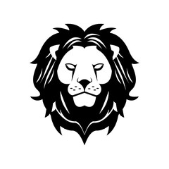 head of lion king front monochrome icon