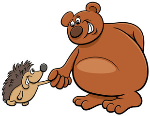 bear and hedgehog cartoon animal characters