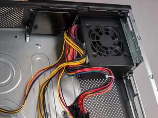 Computer part for system unit assembly, power supply for computer close-up, choice of quiet silent...