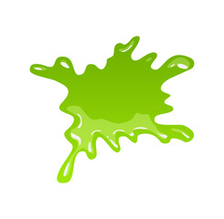 Green slime. Goo blob splashes, toxic dripping mucus. Slimy splodge and drops, liquid borders. Cartoon isolated vector decorative forms of playing blotch. Snot