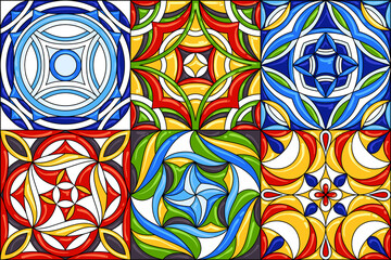 Set of ceramic tile patterns. Gorgeous seamless patterns. Can be used for wallpaper pattern fills web page background or surface textures