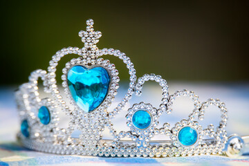 little girl princess tiara with aquablue stones