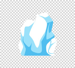 Iceberg. Cartoon floating iceberg. Ocean ice rock landscape for climate and environment protection concept. Iceberg cold, nature winter glacier