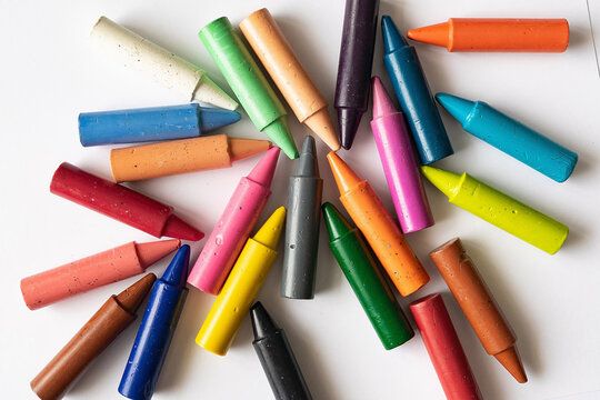 Set of colorful crayons for kids