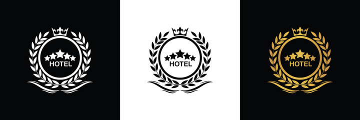 hotel logo template luxury royal vector company decorative emblem with crown	
