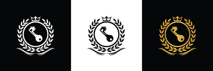 rent house logo template luxury royal vector sale house company decorative emblem with crown	
