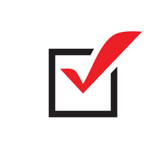 Check mark vector icon design. Universal business web sign. Concept symbol.