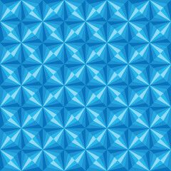 Blue geometric background design. Abstract seamless pattern. Star shape. Vector illustration. 