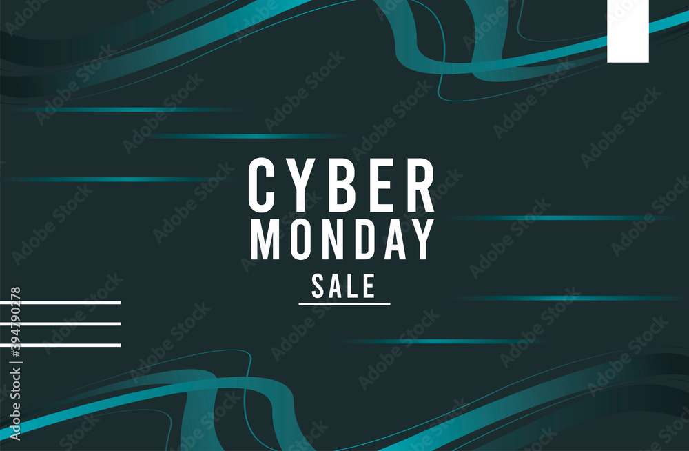 Wall mural cyber monday sale poster with blue trails