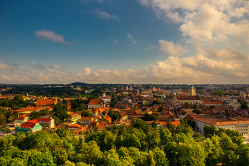 Aerial view on Vilnius, the capital of Lithuania.