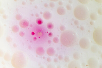 abstract blurry milk background with oil bubbles