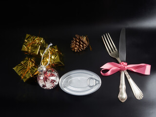 Christmas composition. Gifts, Christmas decorations, winter, new year concept and Christmas.