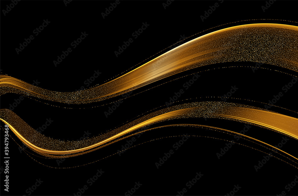 Aufkleber abstract shiny color gold wave design element