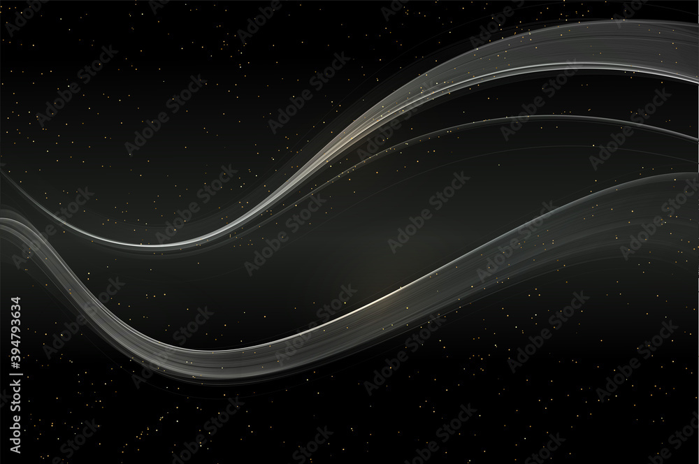 Poster Abstract shiny color silver wave design element