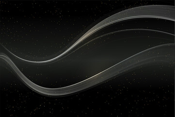 Abstract shiny color silver wave design element