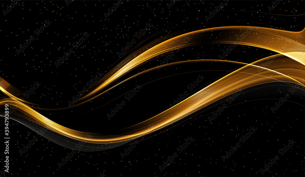 Aufkleber abstract shiny color gold wave design element