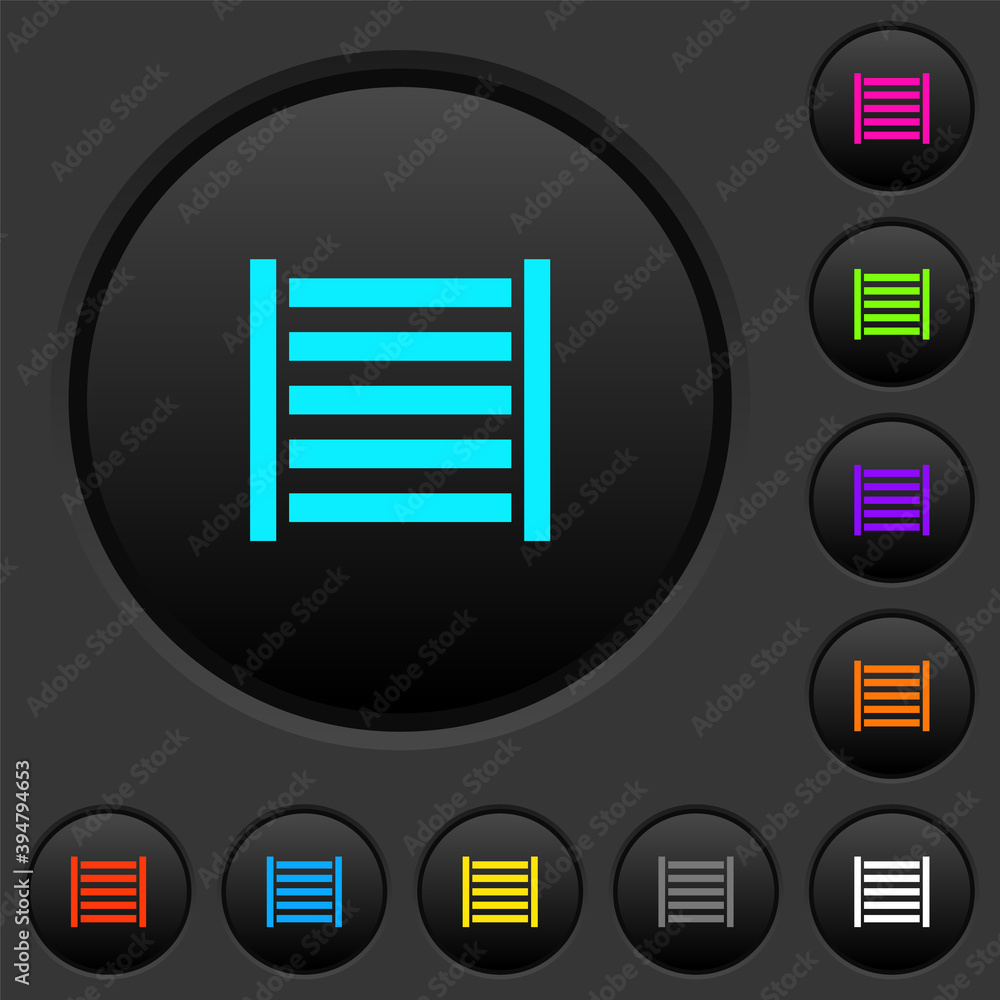Poster railway dark push buttons with color icons