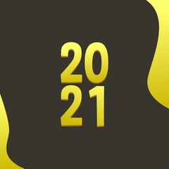 Happy New Year 2021 with Numbers and Shapes