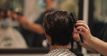 Styling men's hair.