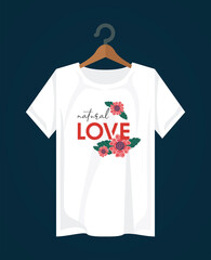 love shirt print wear with flowers in clothespin