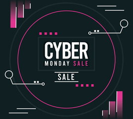 cyber monday sale poster with circular frame
