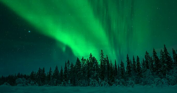 Timelapse northern lights in Lapland