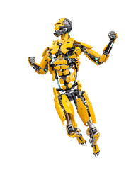 Fototapeta premium master cyber robot is doing a comic pose