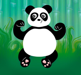 funny panda for a creative and creative project, for children and adults