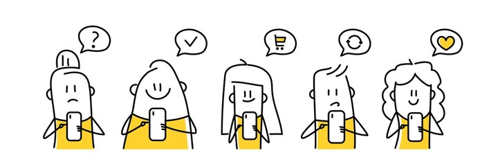 Funny stick figures using a smartphone.