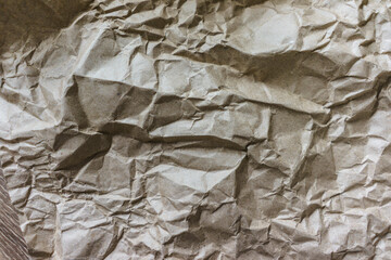 Brown Wrinkle Recycle Paper Background Creased Beige Paper Texture