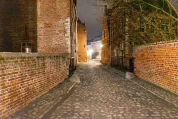 narrow street in old city