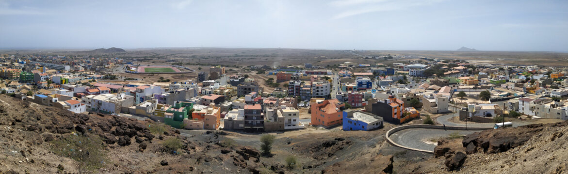 Panoramic view on city Espargos on island Sal, Cabo verde