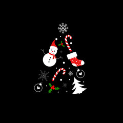 Tree with christmas elements illustration