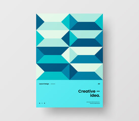 Fototapeta premium Abstract corporate identity report cover. Geometric vector business presentation design layout. Amazing company illustration brochure template.