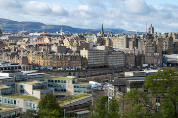 Fototapeta premium Amazing view of Edinburgh from Calton Hill, Scotland