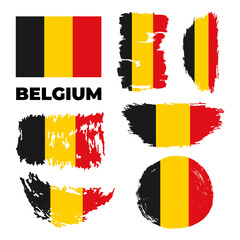 Vector Flag of Belgium, brush stroke background