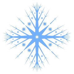 Vector illustration of isolated snowflake on a white background. Simple flat style.