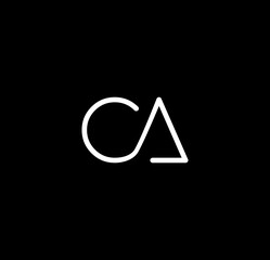 Letter CA alphabet logo design vector. The initials of the letter C and A logo design in a minimal style are suitable for an abbreviated name logo. - obrazy, fototapety, plakaty