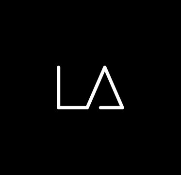 Letter LA alphabet logo design vector. The initials of the letter L and A logo design in a minimal style are suitable for an abbreviated name logo.